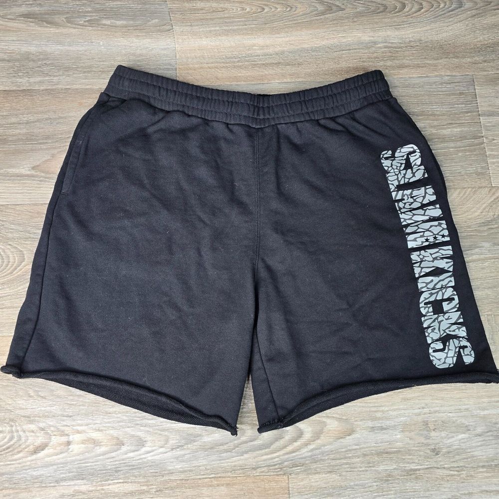 Slam Sweat Shorts Men's XL Black‎ Gray Jogger Lounge Basketball Workout